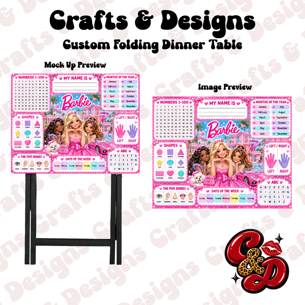 Barbie Kid Learning Folding Table