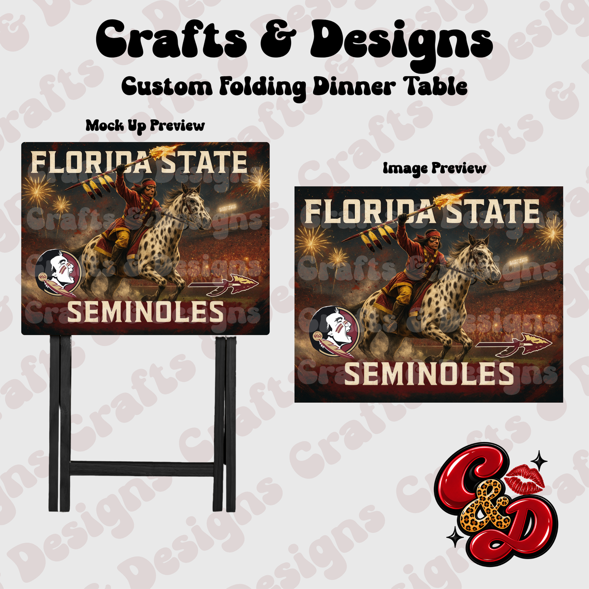 FSU Seminoles Power Folding Table
