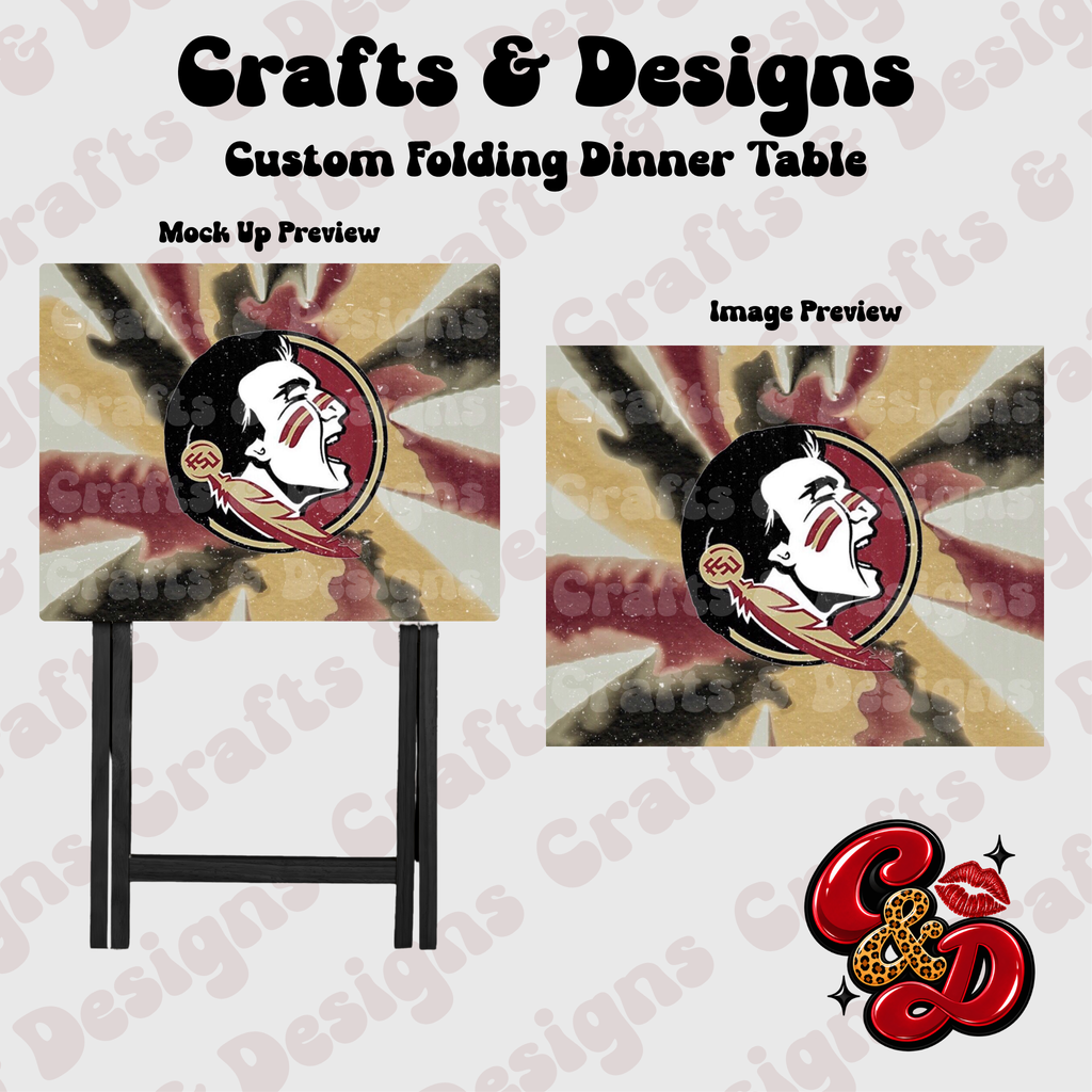 FSU Seminoles Tye Died Folding Table