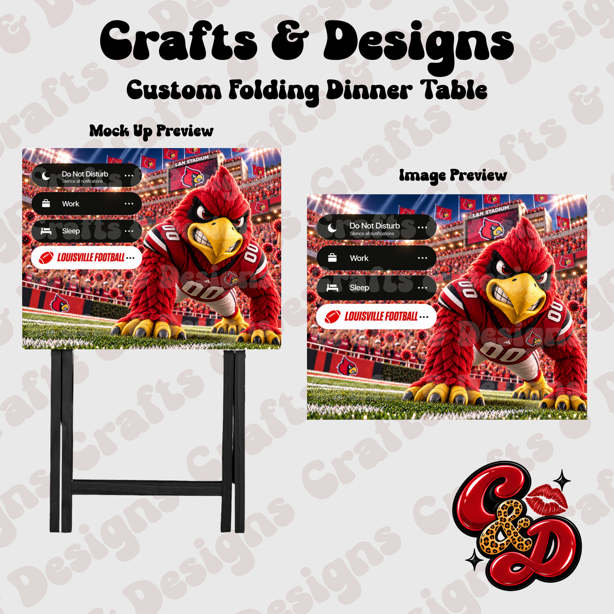 Louisville Cardinals DND Folding Table