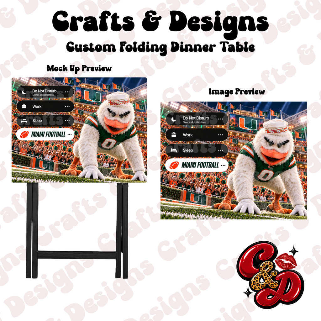 Miami Hurricane DND Folding Table