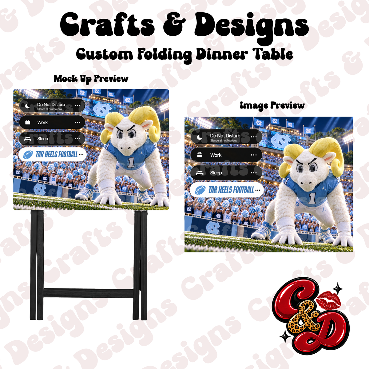 NC Tar Heel DND Folding Table