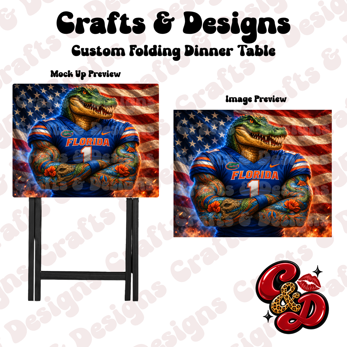 Florida Gators Tatted Toni Folding Table