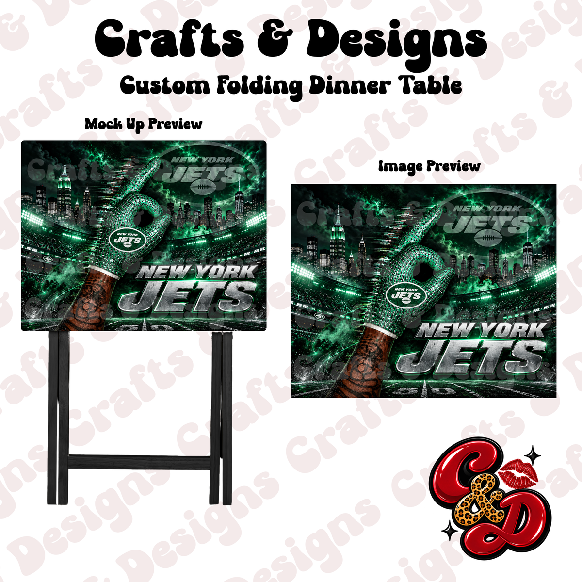 Jets Ice Ball Folding Table