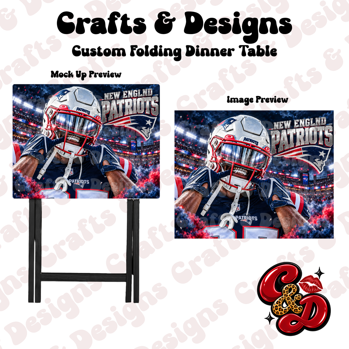 New England Patriots Fandom Folding Table