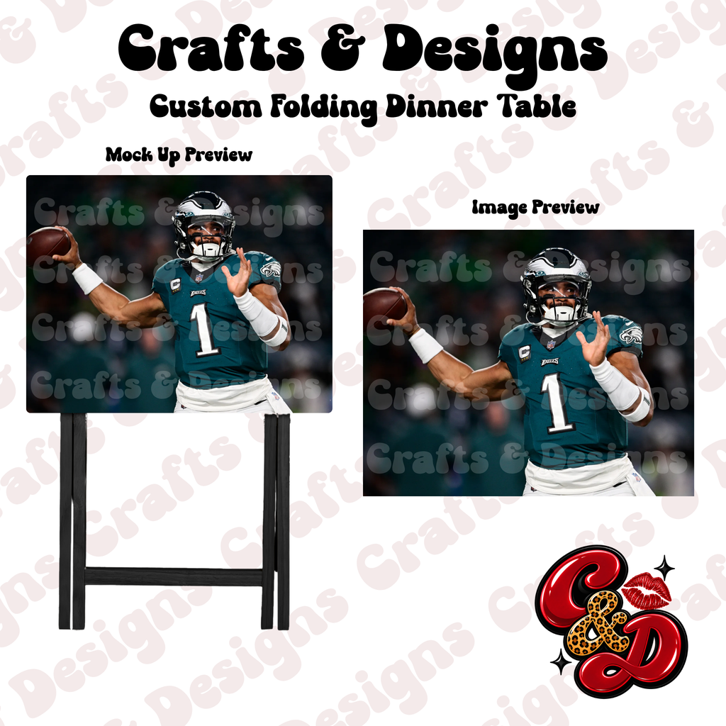 Philly Eagles Jalen Hurts Catch Folding Table