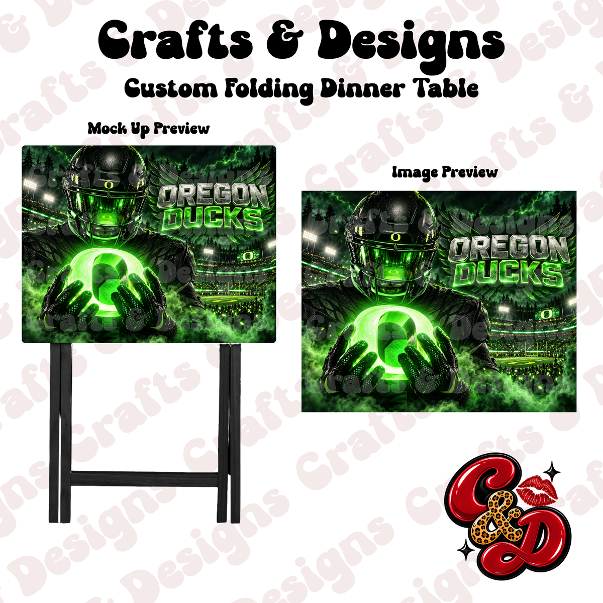 Oregon Ducks Folding Table