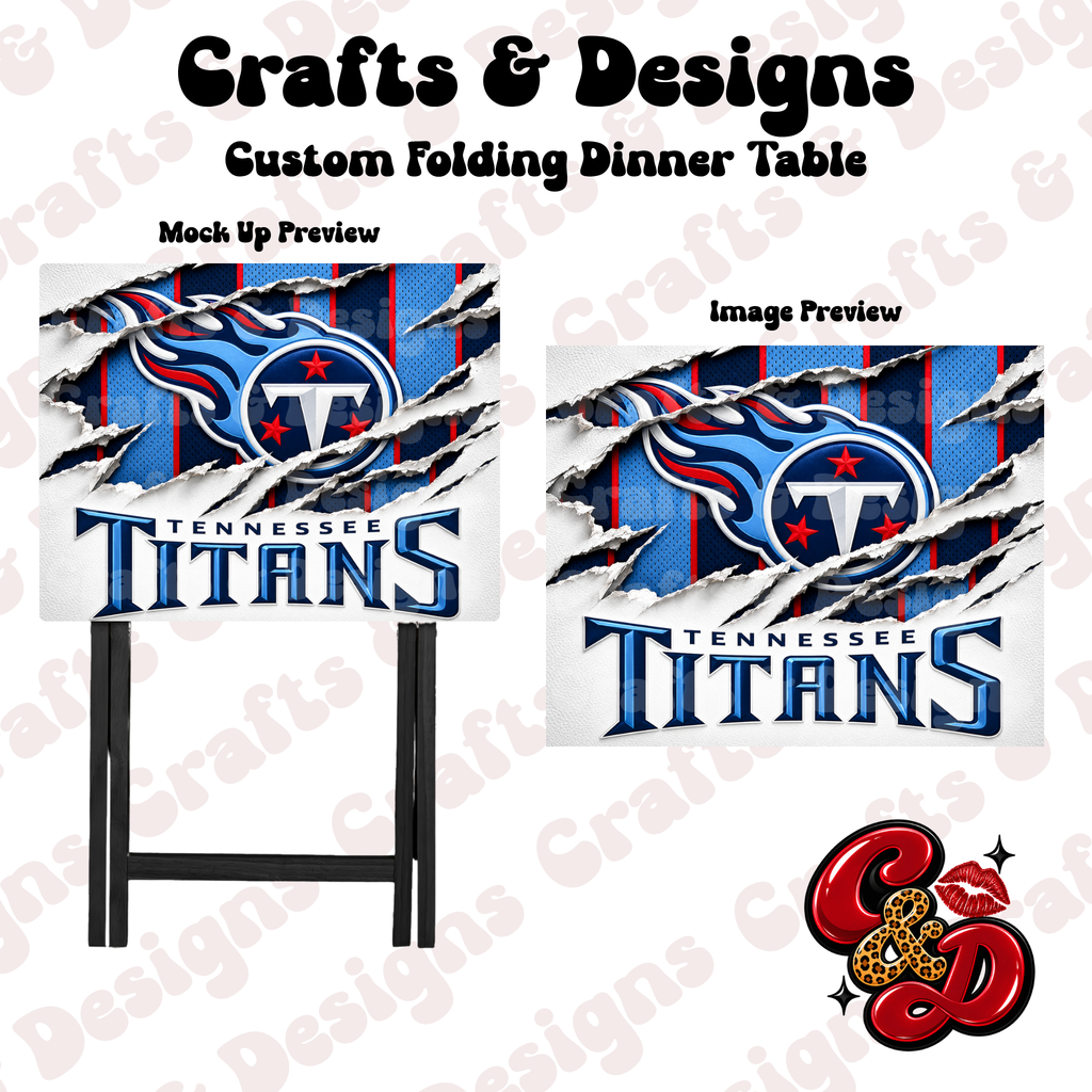 Tennessee Titans Torn Folding Table