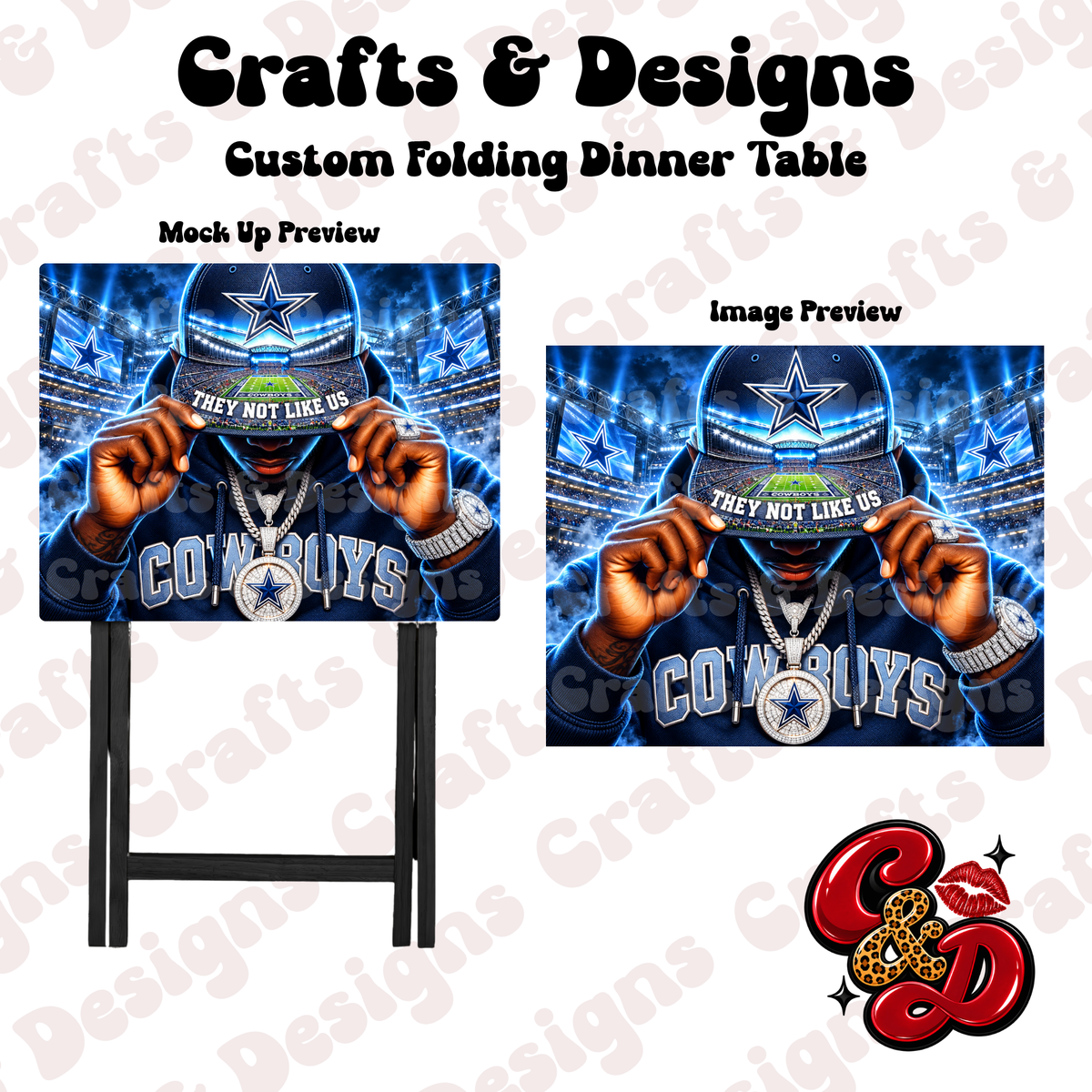 Dallas Cowboys They Not Like Us Folding Table