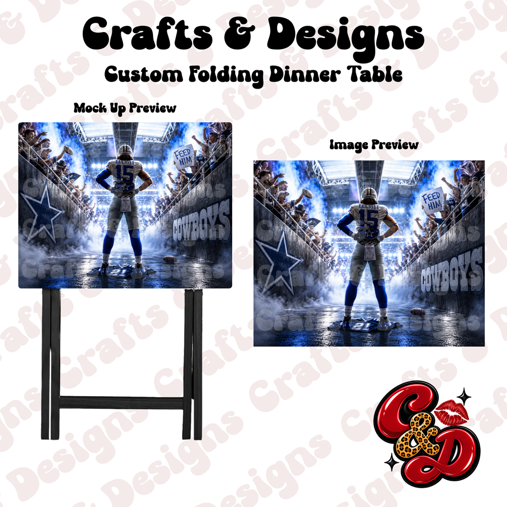 Dallas Cowboys Tunnel Action Folding Table